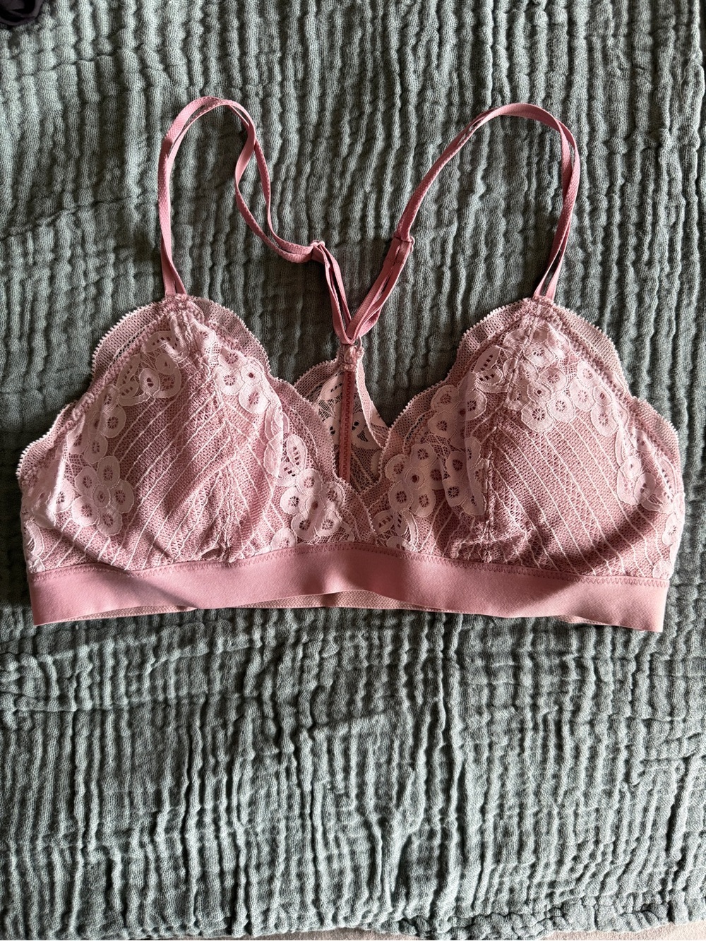 aerie Pink Lace Wireless Bralette